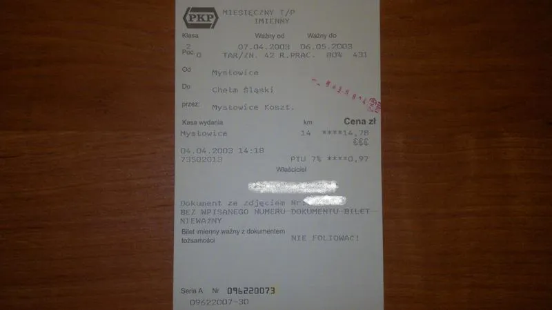 Bilet miesięczny PKP