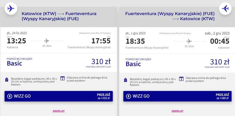 Planowanie podróży lotniczej Fuerteventura Katowice