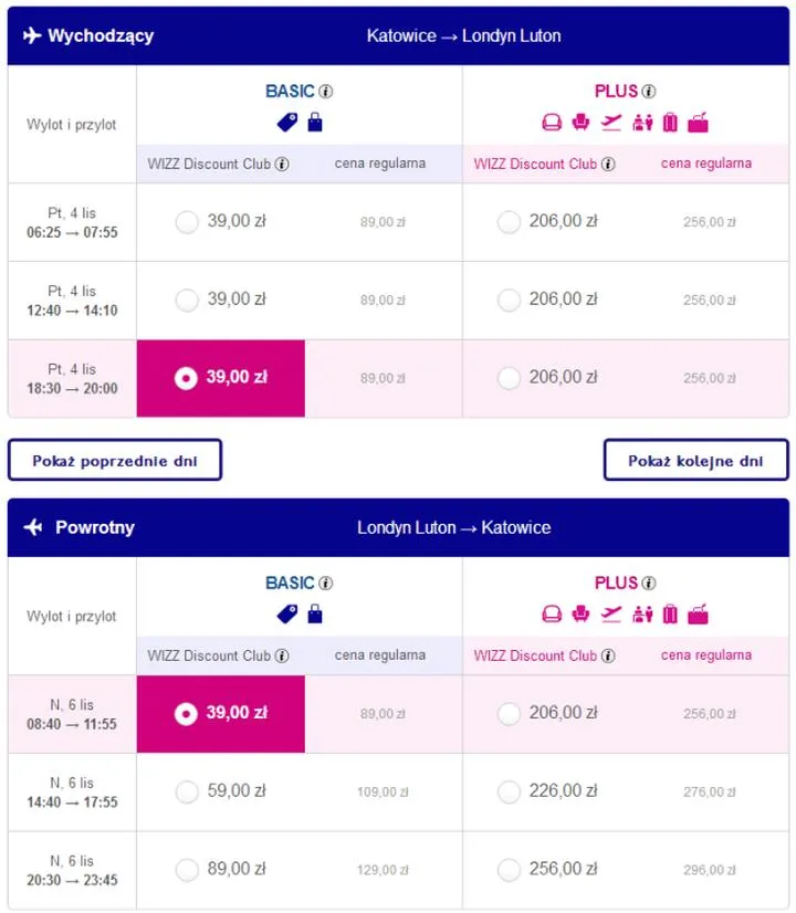 Porównanie linii lotniczych